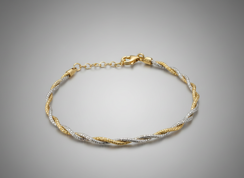 Aurora Twist Dual Tone Bracelet