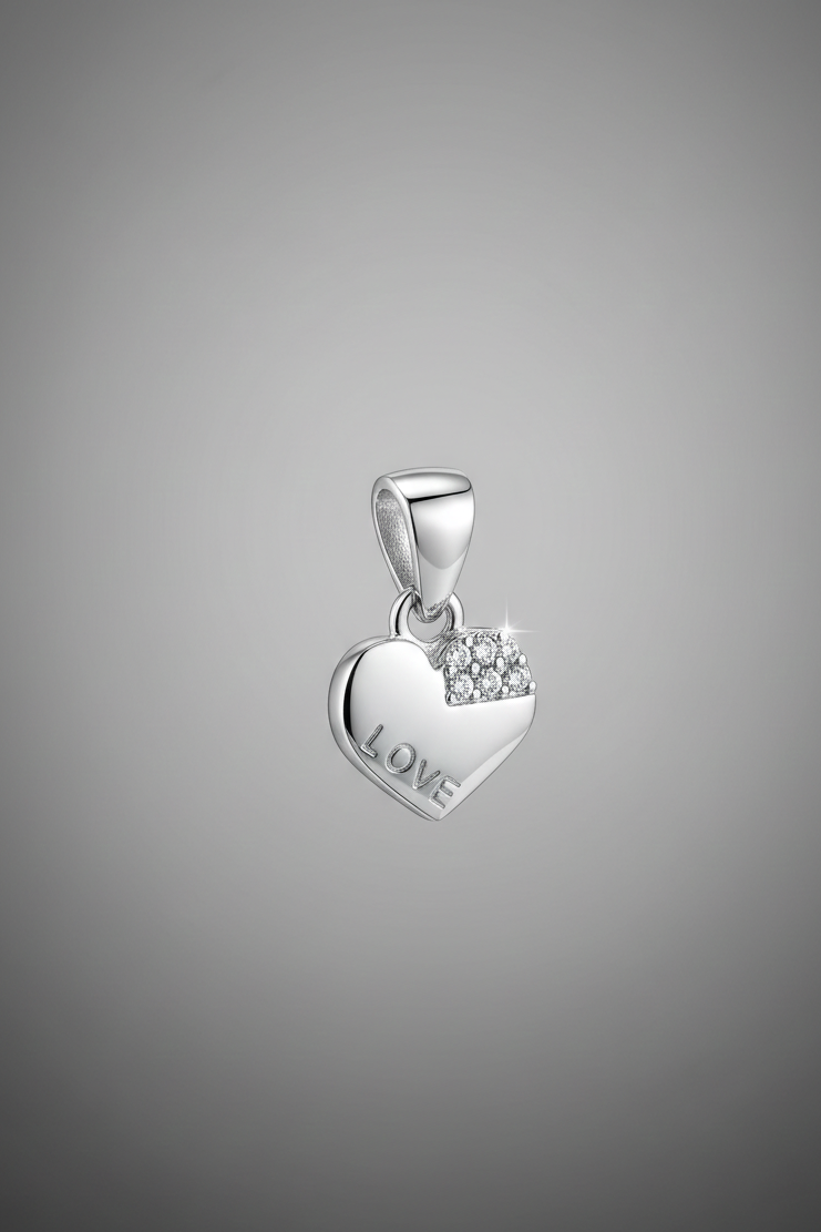 "LOVE" Heart Stud Earrings
