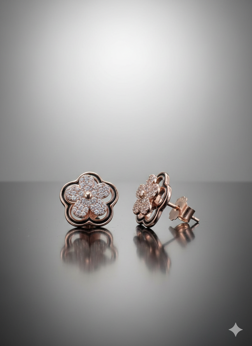 Blossom Glow Diamond Stud Earrings