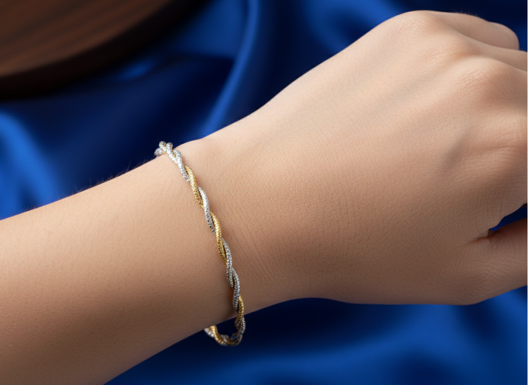 Aurora Twist Dual Tone Bracelet