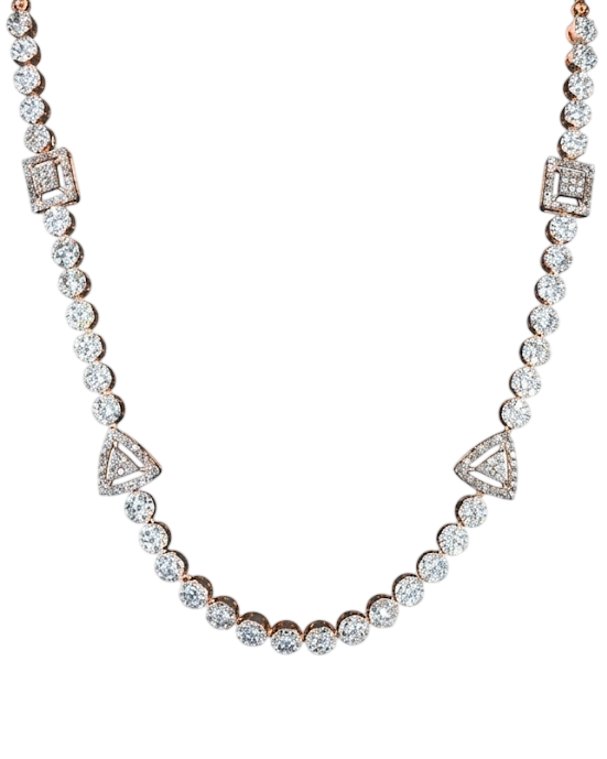 Geometric Solitaire Tapered Necklace