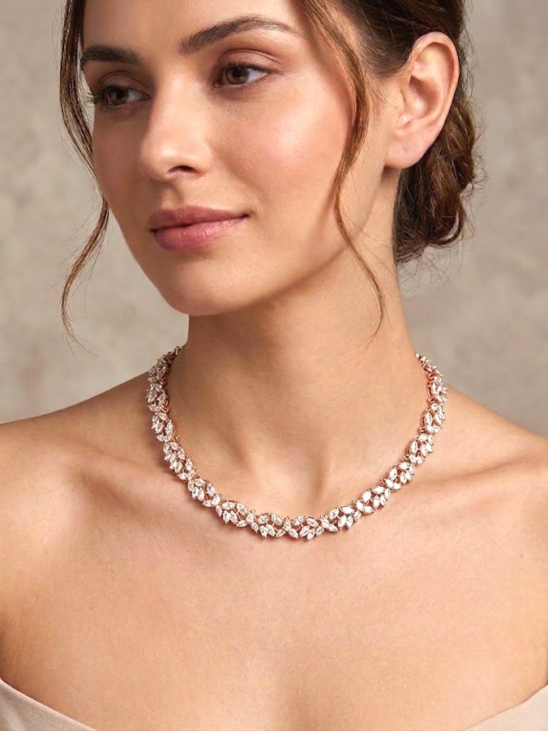Marquise Leaf-Inspired Pavé Necklace