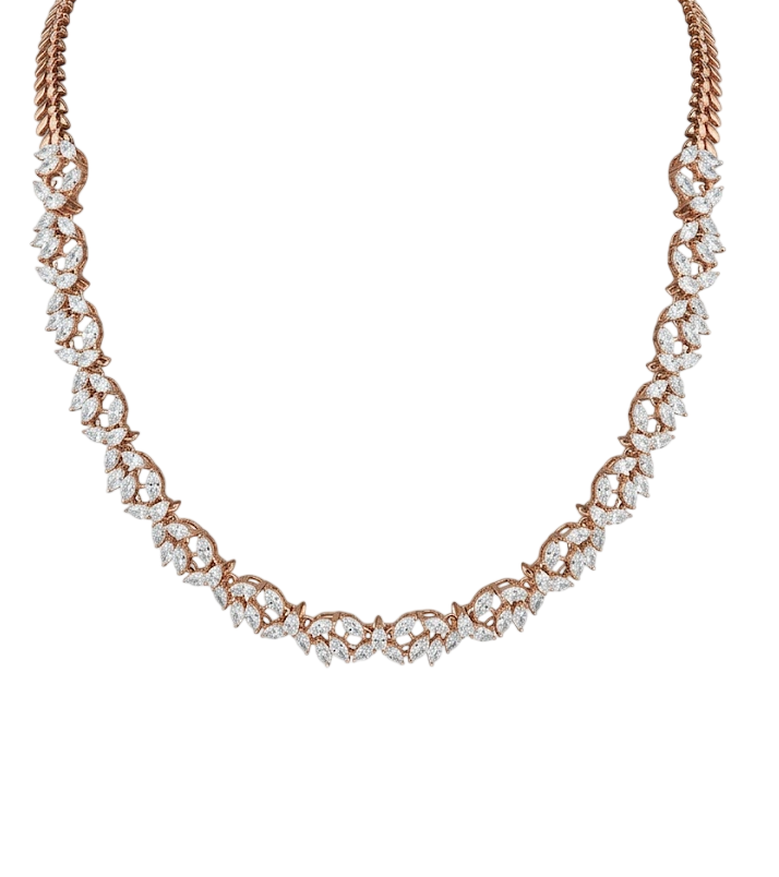 Marquise Leaf-Inspired Pavé Necklace