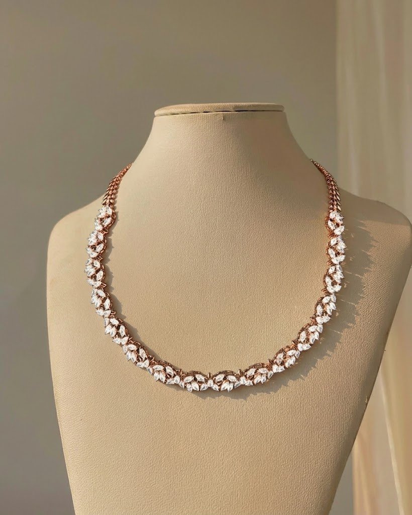 Marquise Leaf-Inspired Pavé Necklace
