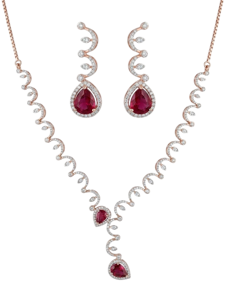 Graceful Ruby and Diamond Vine Set