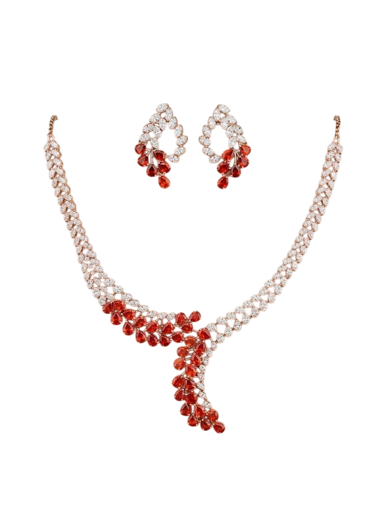 Radiant Ruby and Diamond Botanical Statement Set