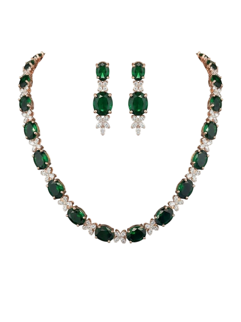 Royal Oval Emerald and Diamond Statement Set