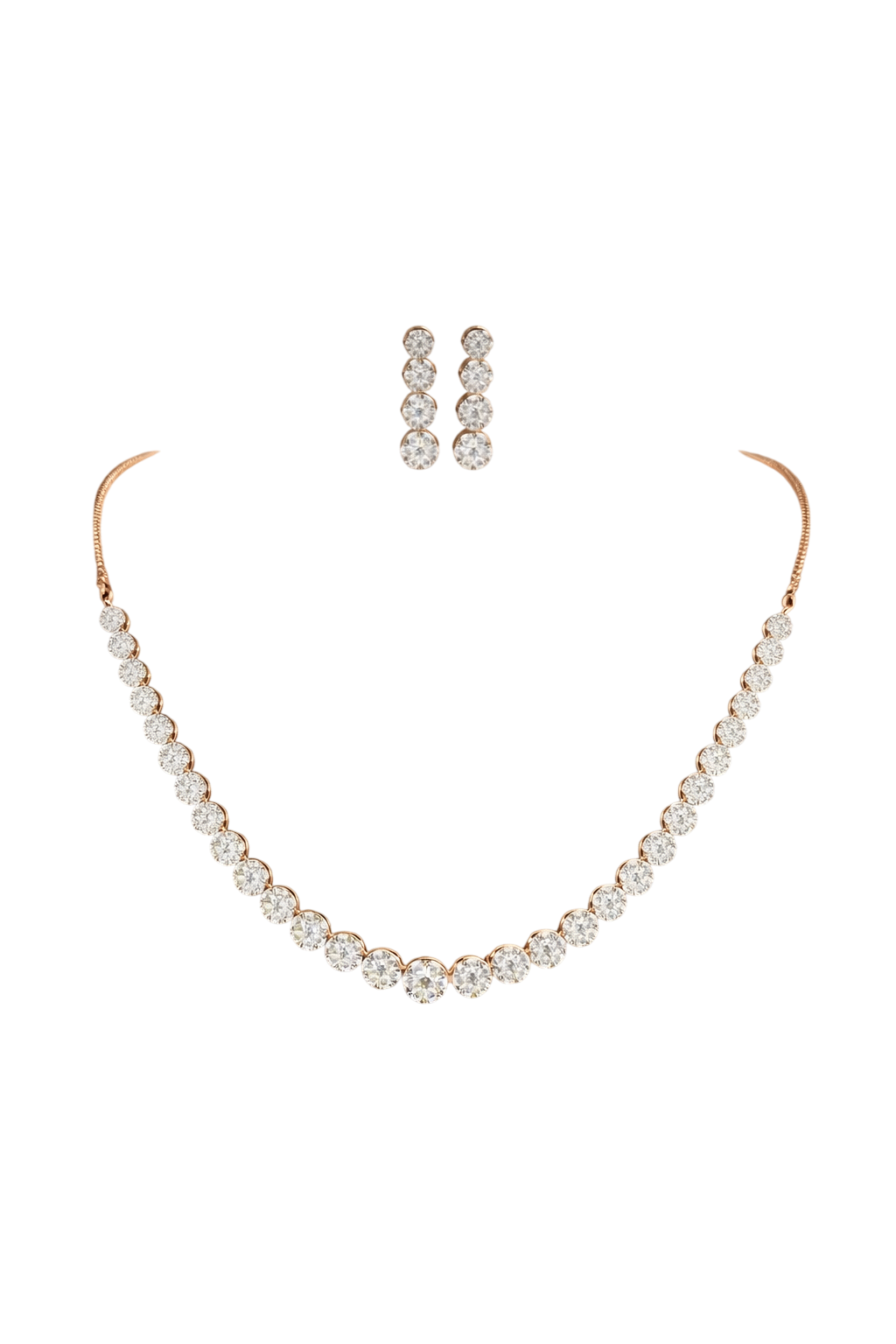 Name Classic Solitaire Tennis Necklace and Earring Set