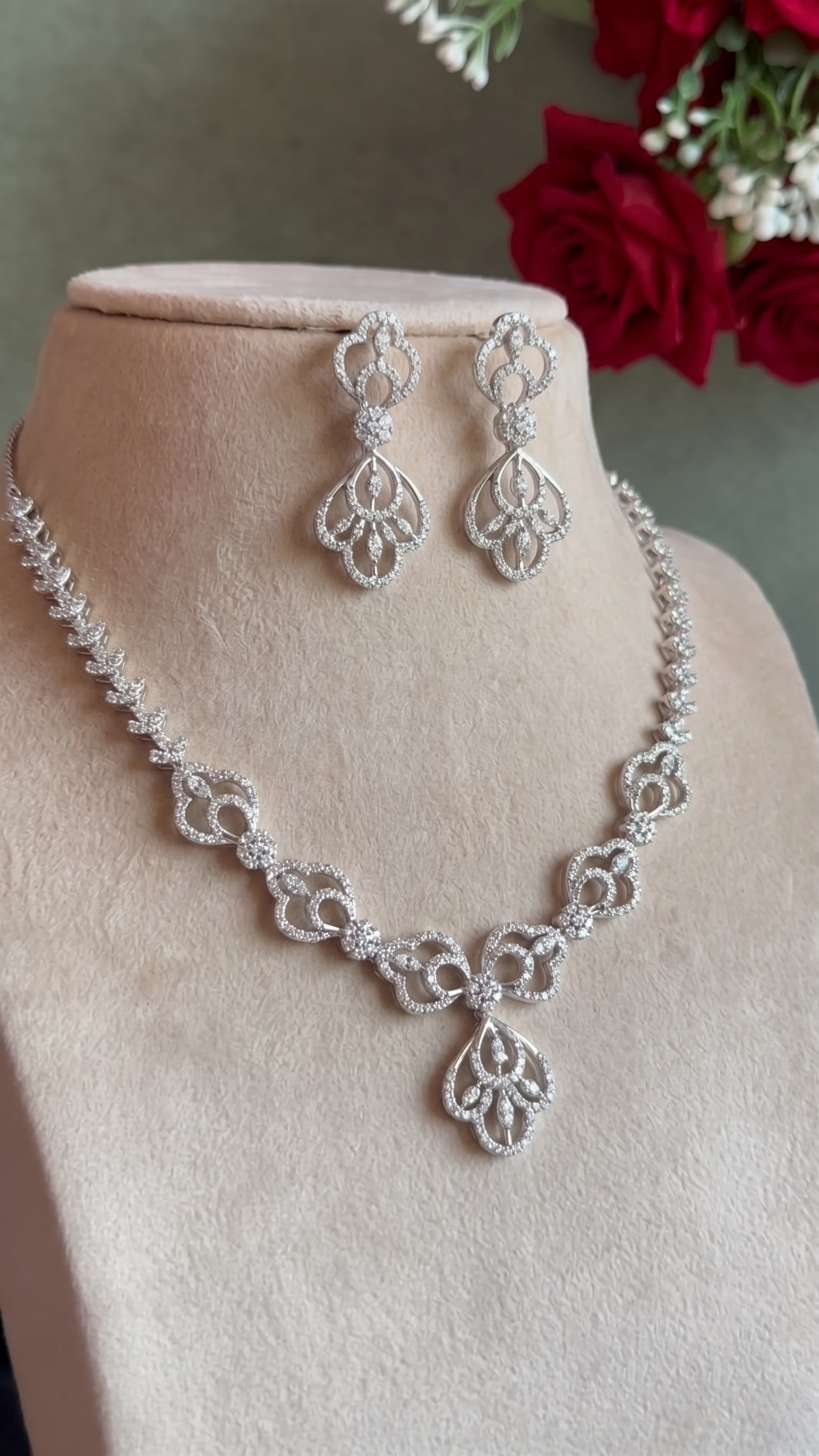 Elegant Filigree Pavé Statement Set