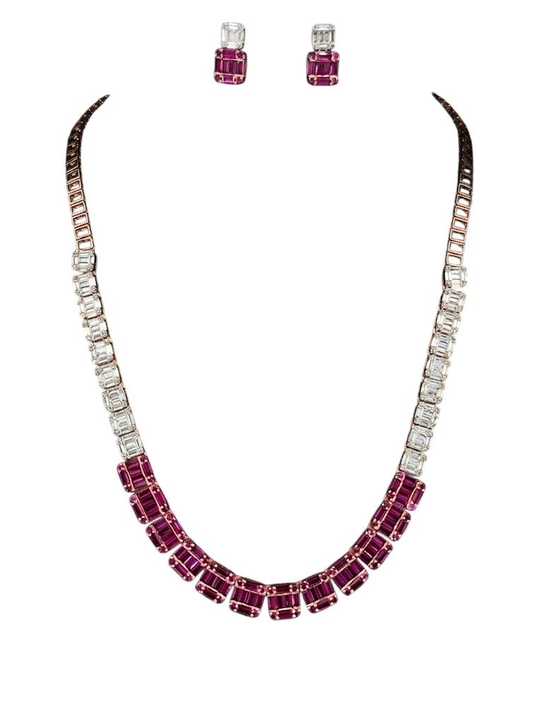 Regal Baguette Ruby and Diamond Gradient Set