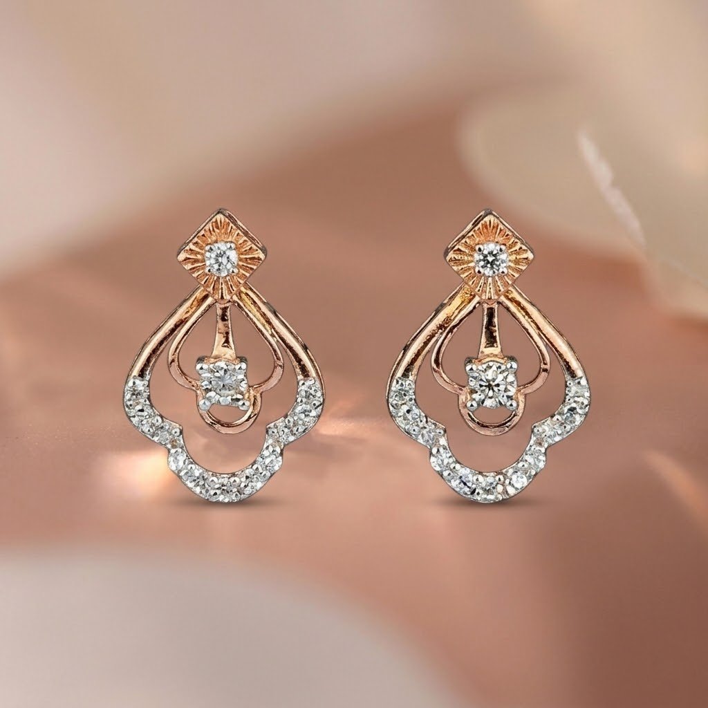 Graceful Teardrop Silhouette Studs