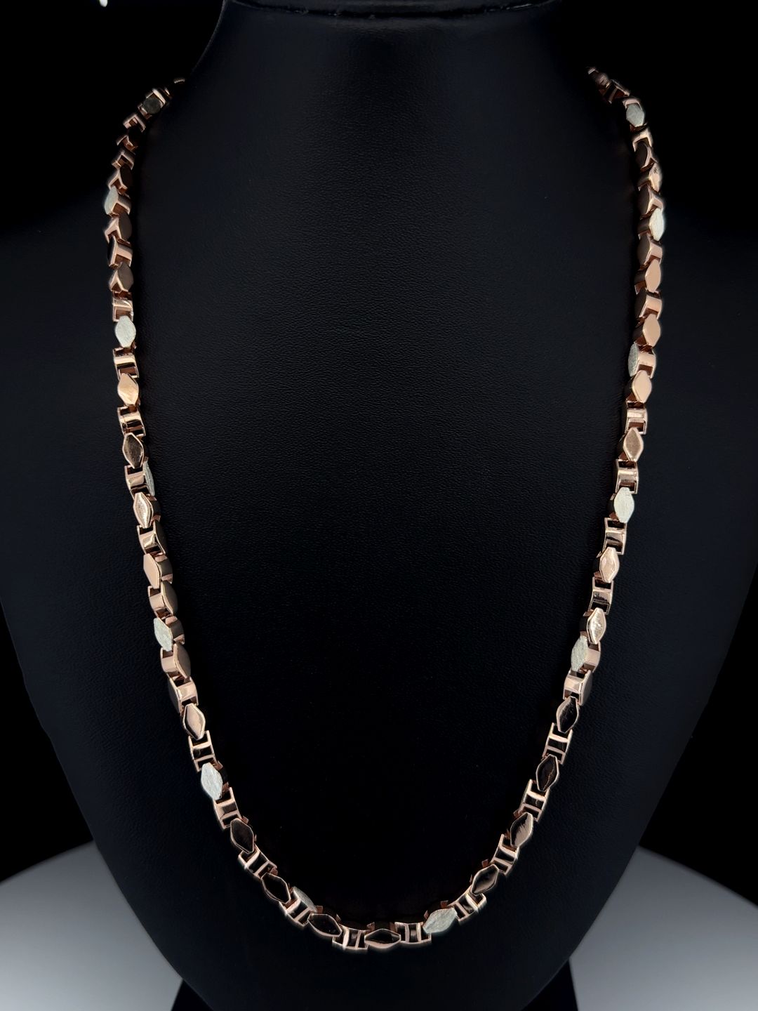 Rose Gold-Toned Textured Gents Chain