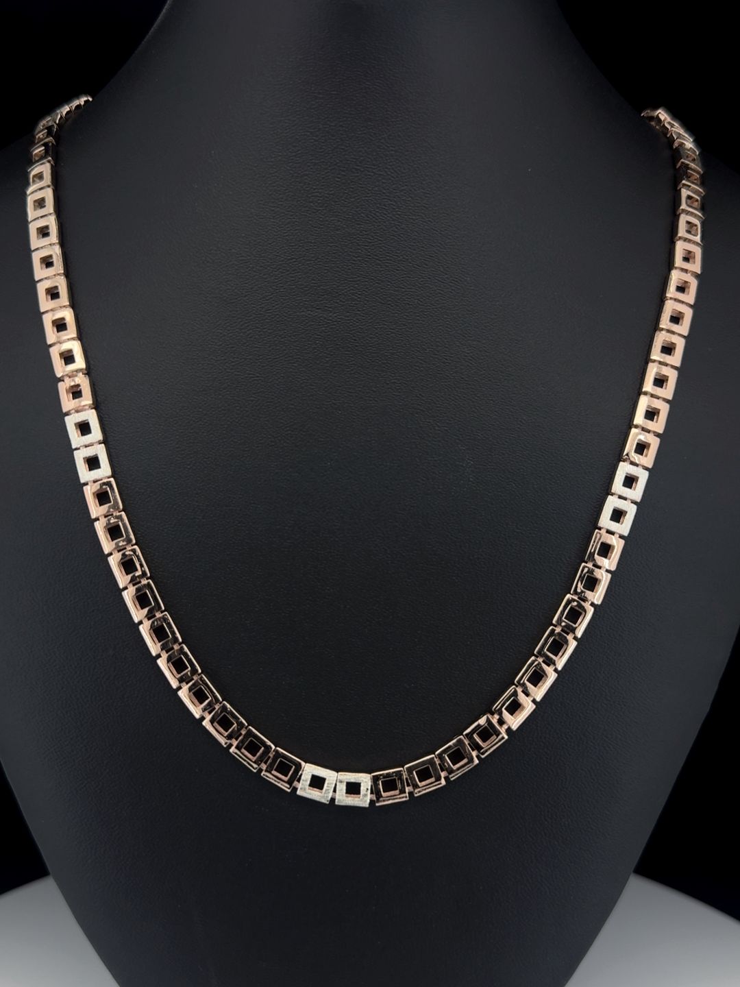 Modern Geometric Square-Link Gents Chain