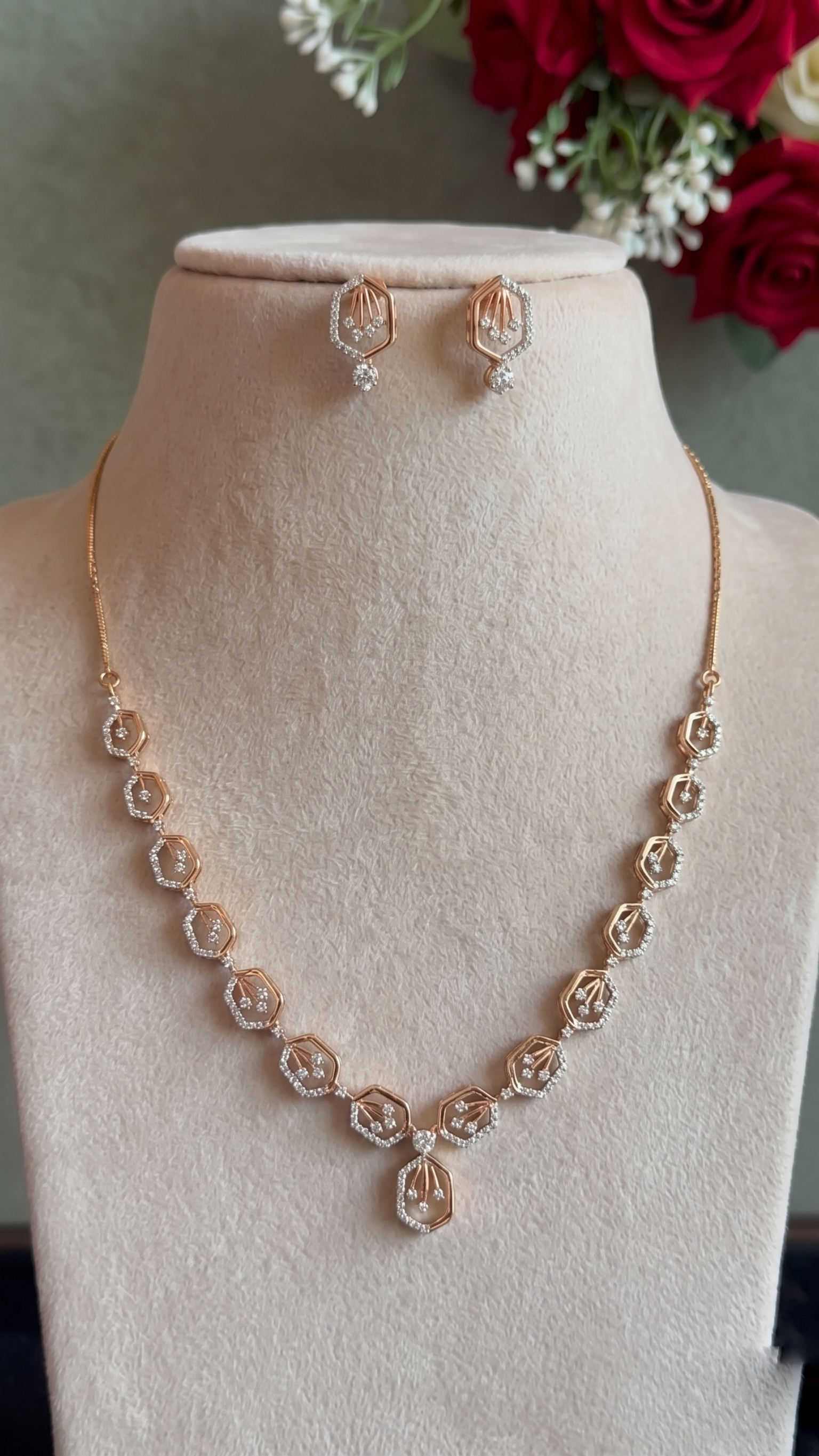 Hexagonal Minimalist Pavé Set