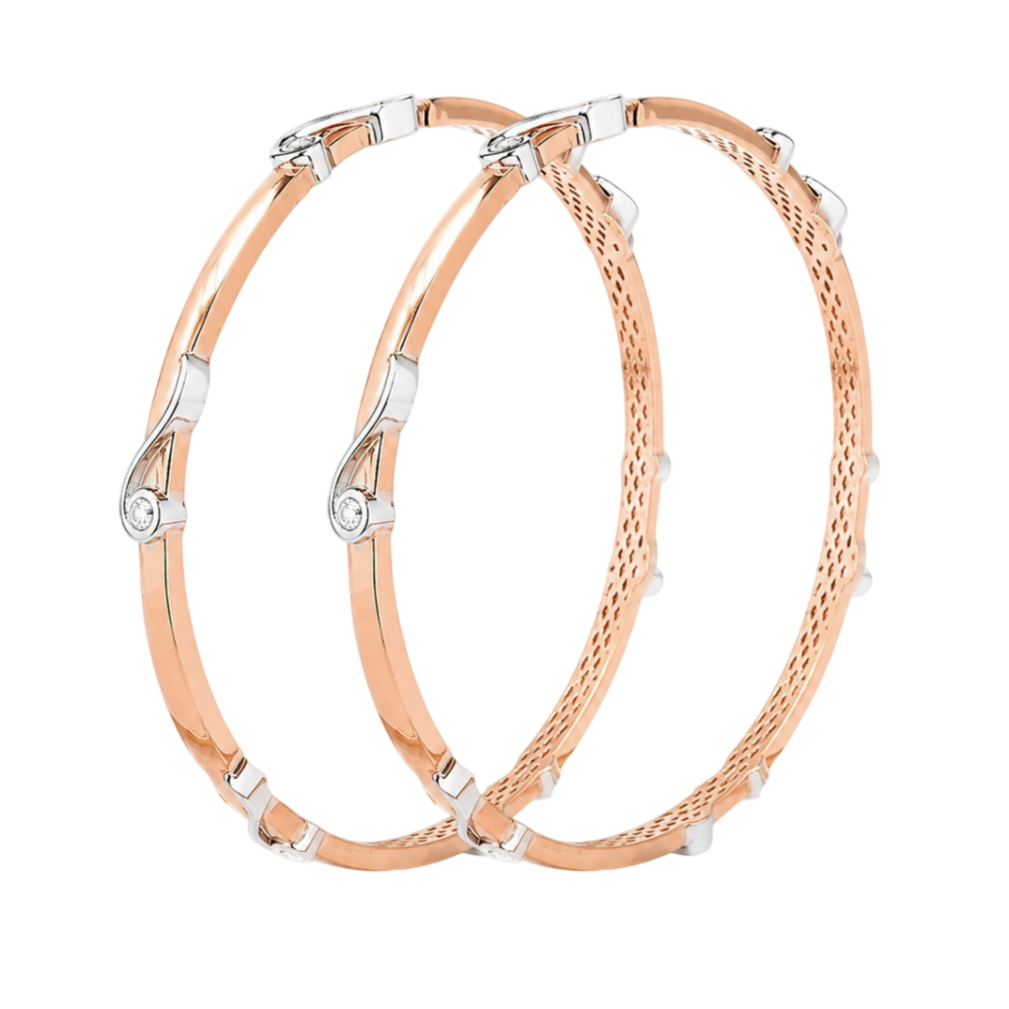 Elegant Fluid-Link Rose Gold Bangles