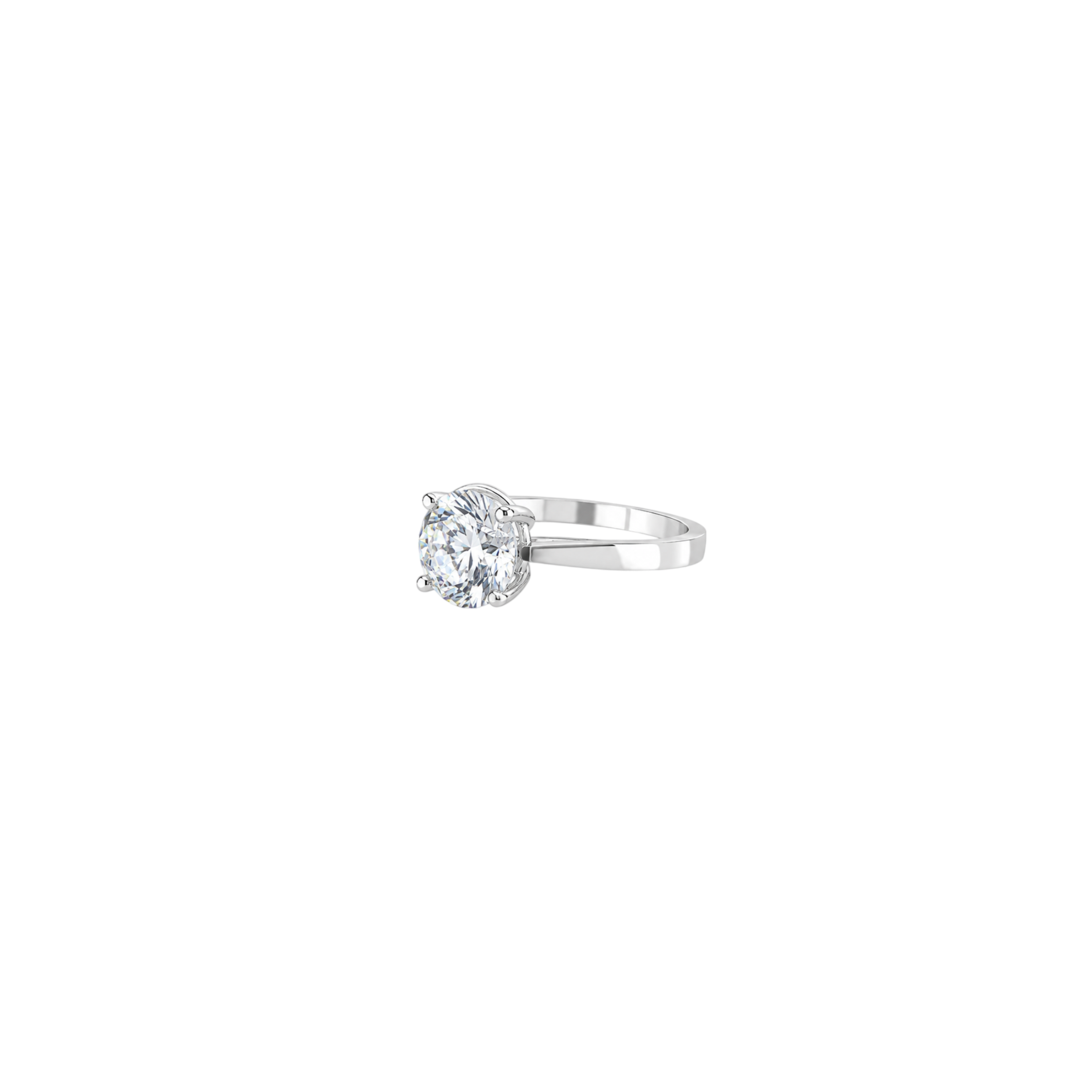 Classic Solitaire Round-Cut Diamond Engagement Ring