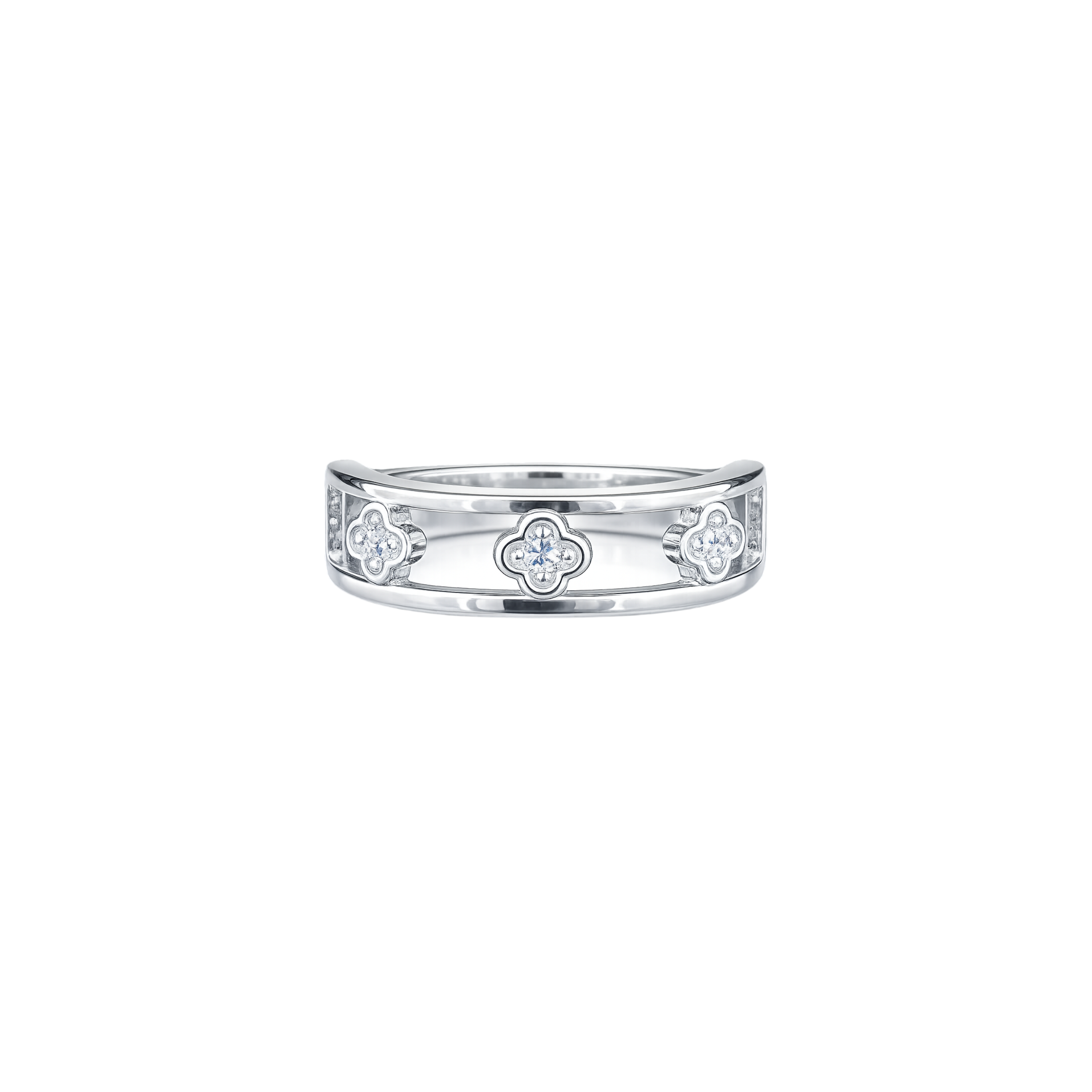 Enchanting Designer Open-Work Clover Ladies Band