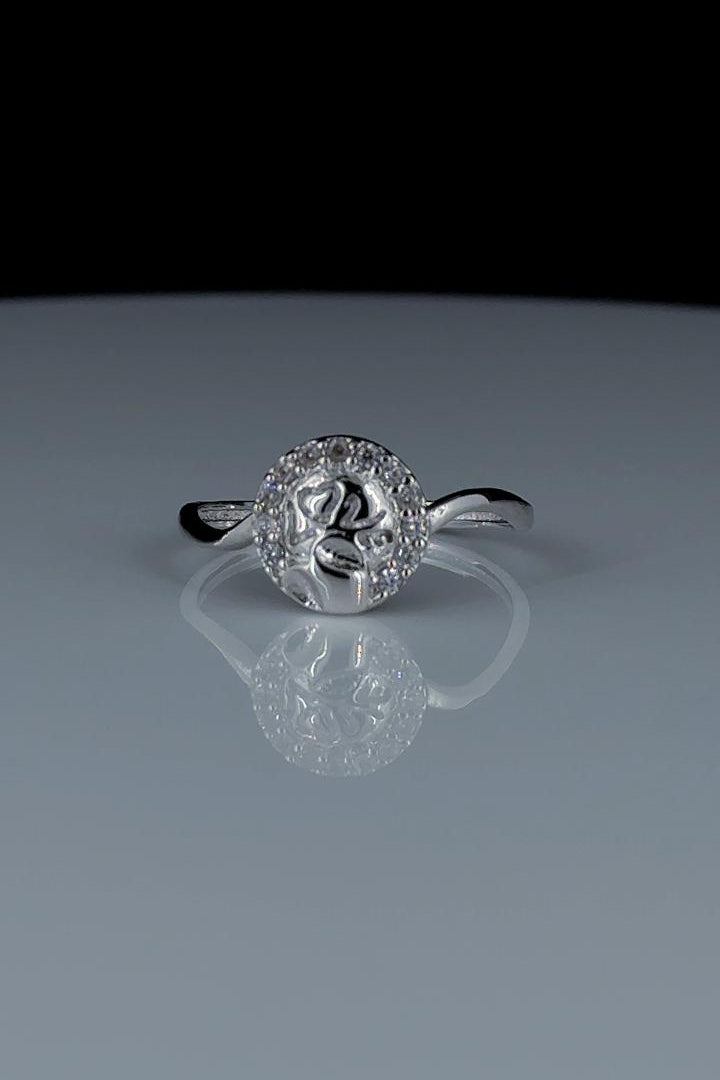 Rose Halo 925 Silver Ring