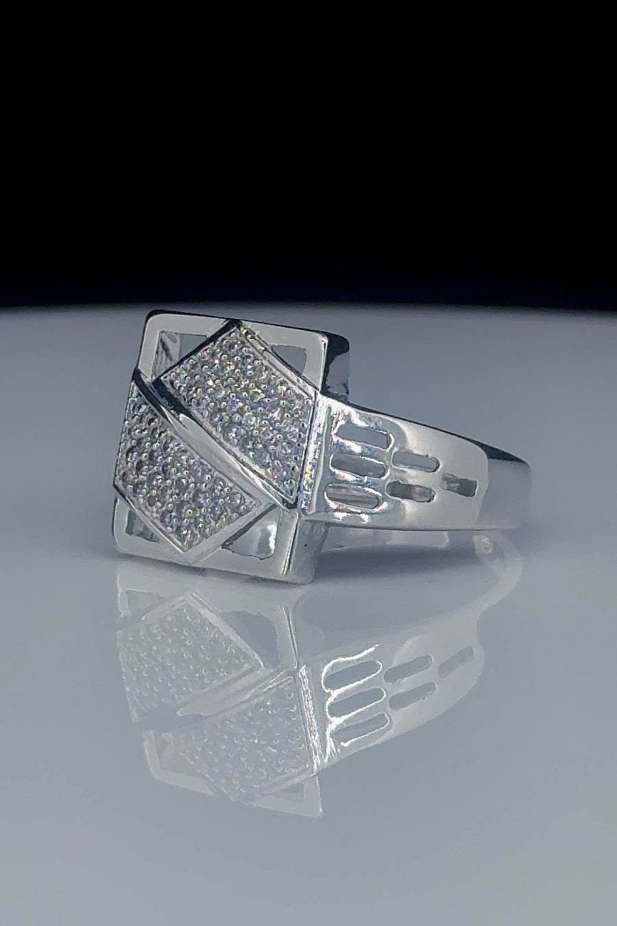 Titanium Luxe Hexa Frame Ring