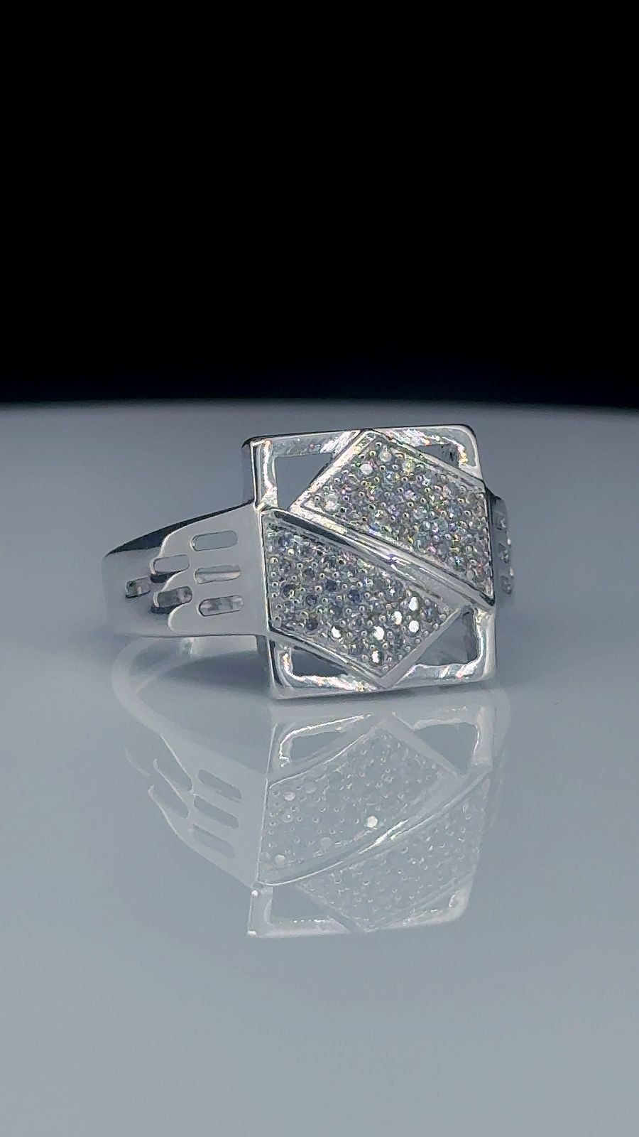 Titanium Luxe Hexa Frame Ring