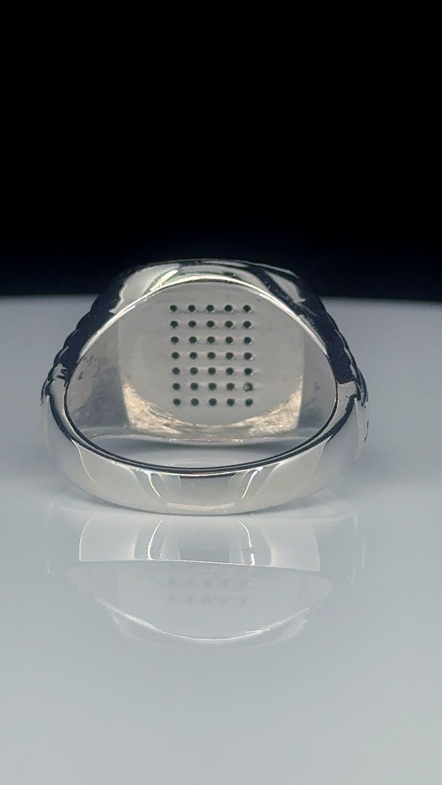 Imperial Textured Square 925 Silver Ring