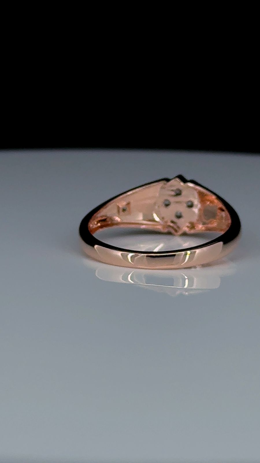 Rose Gold Diamond Square 925 Silver Ring
