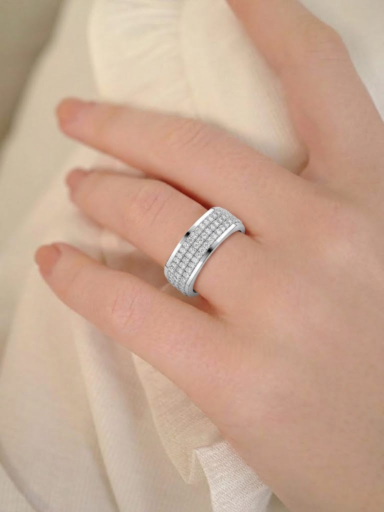 Multi-Row Pavé Statement Band