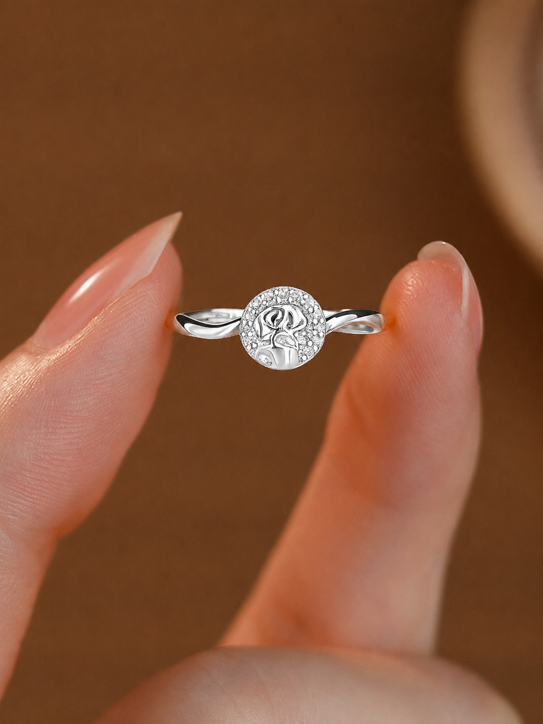 Ethereal Rose Blossom Silver Ring