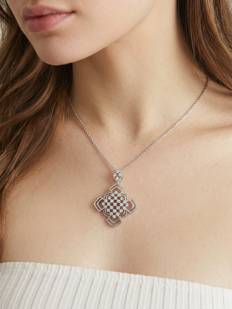 Architectural Lattice Statement Pendant