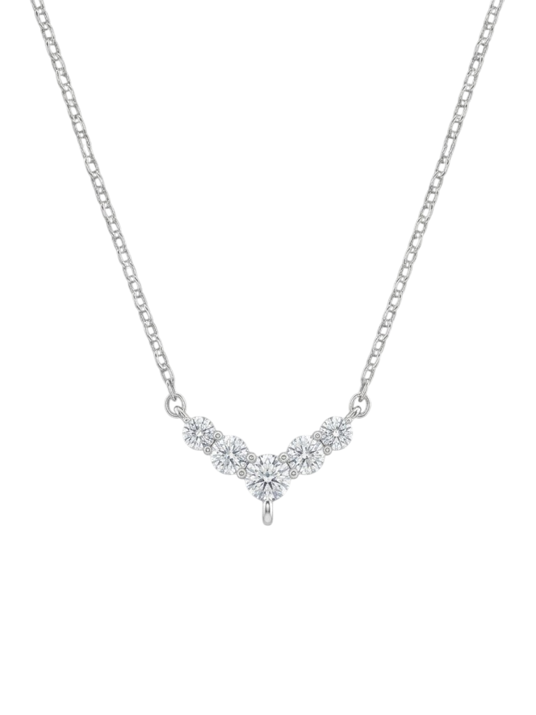 V-Shaped Five-Stone Diamond Pendant