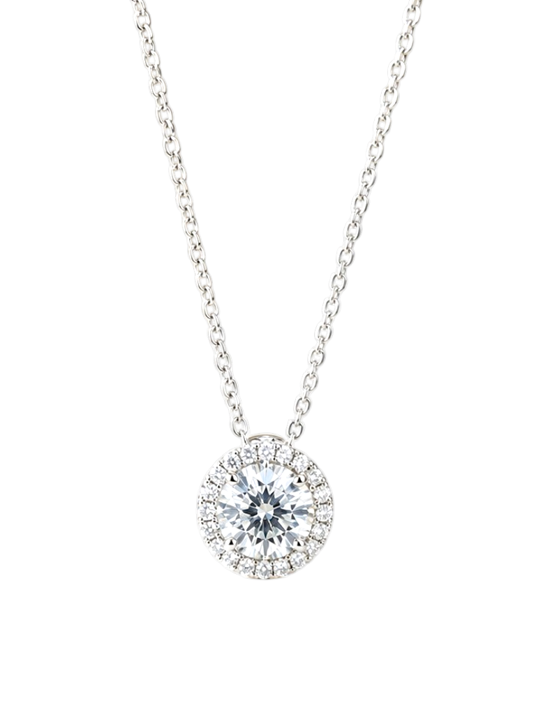 Classic Halo Solitaire Pendant