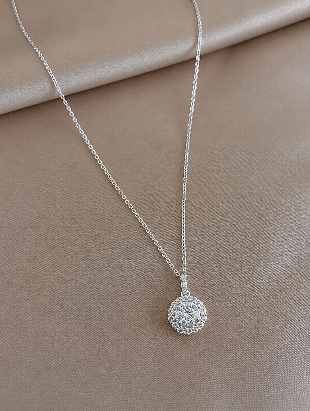 Radiant Scalloped Halo Pendant