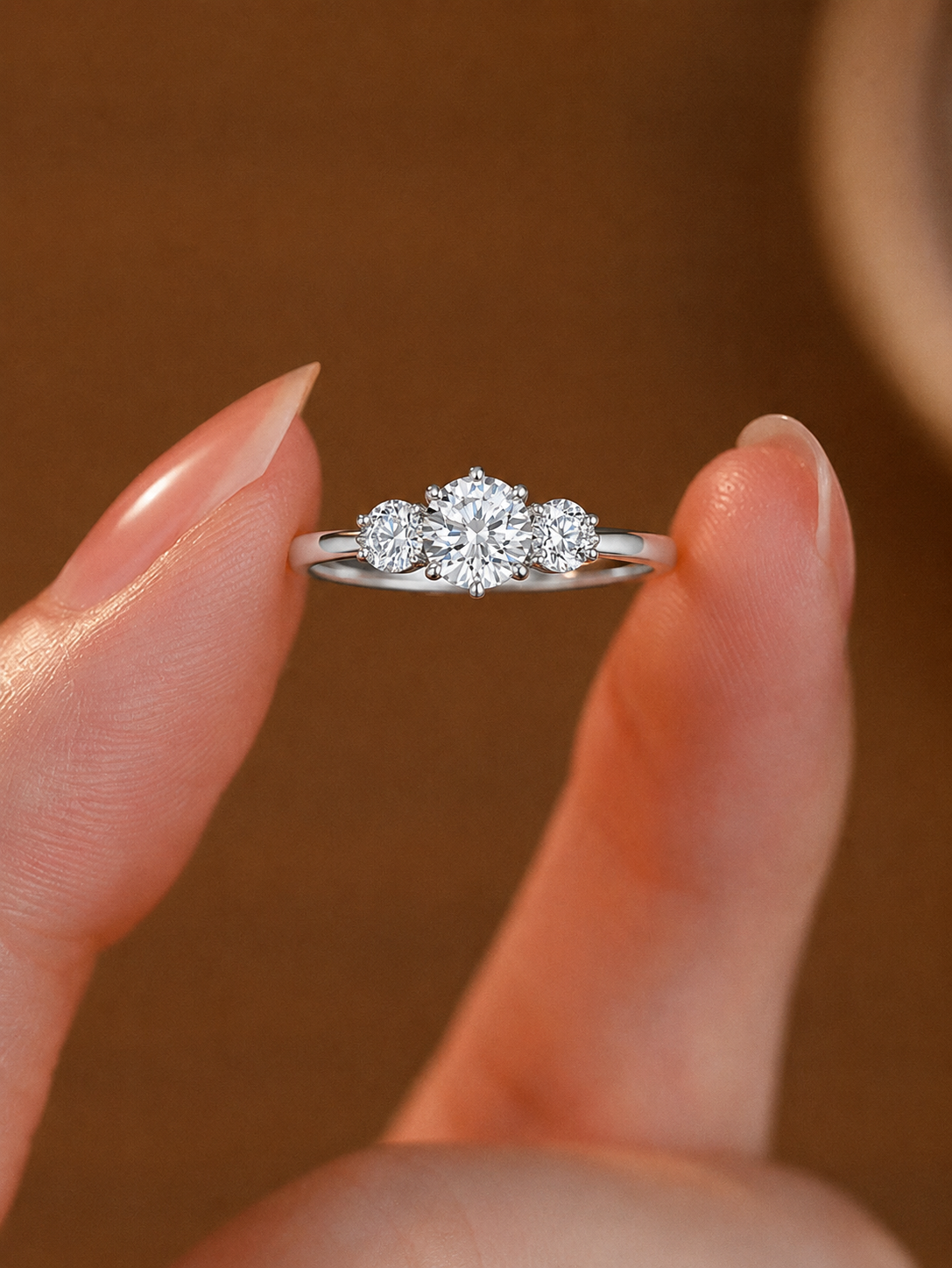 Radiant Pavé-Accented Round Solitaire Ring