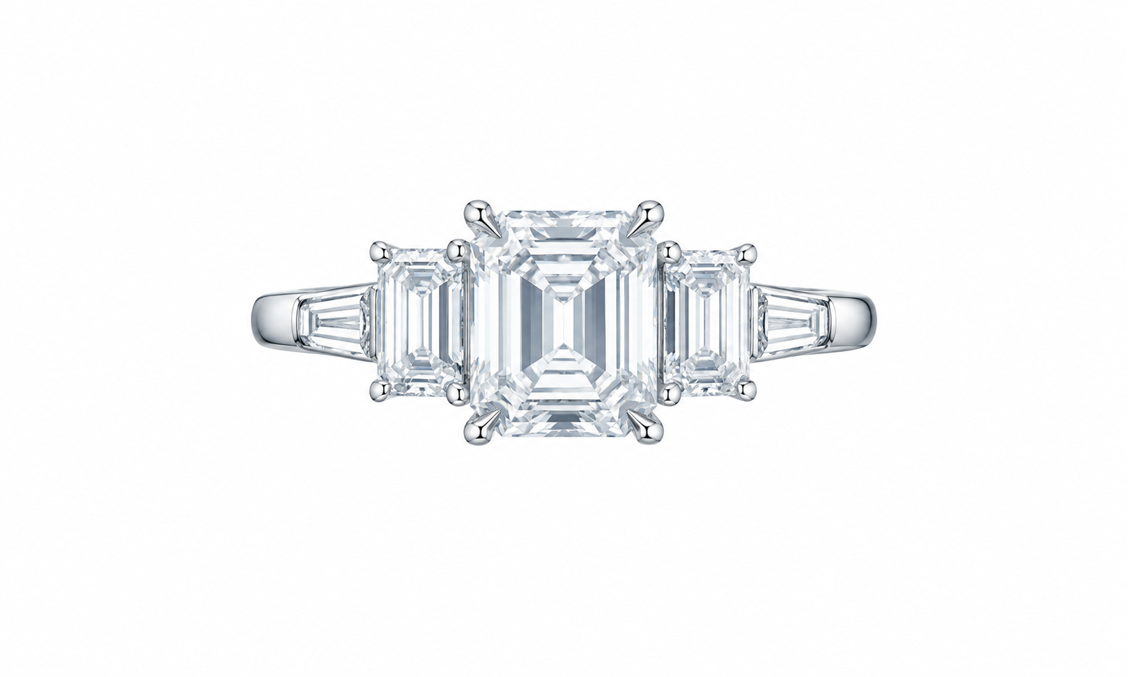 Grand Five-Stone Emerald-Cut Diamond Ring