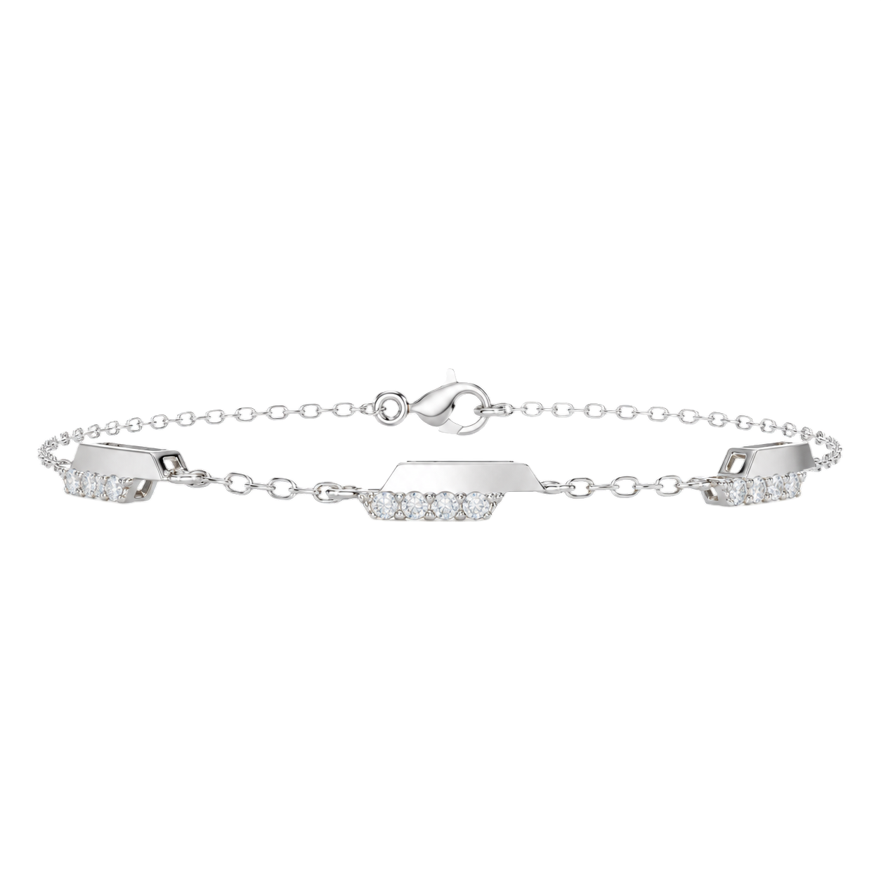 Modern Pavilion Multi-Station Silver Bracelet