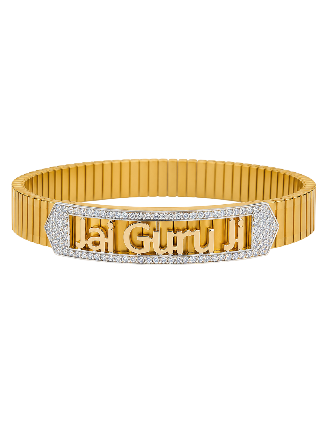 Divine "Jai Guru Ji" Sterling Silver Men's Bracelet