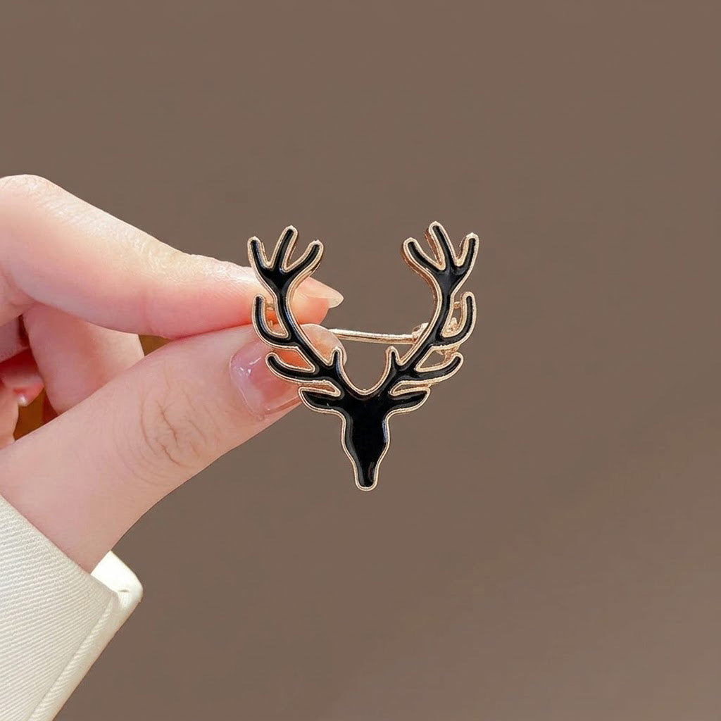 Elegant Stag Antler Minimalist Brooch
