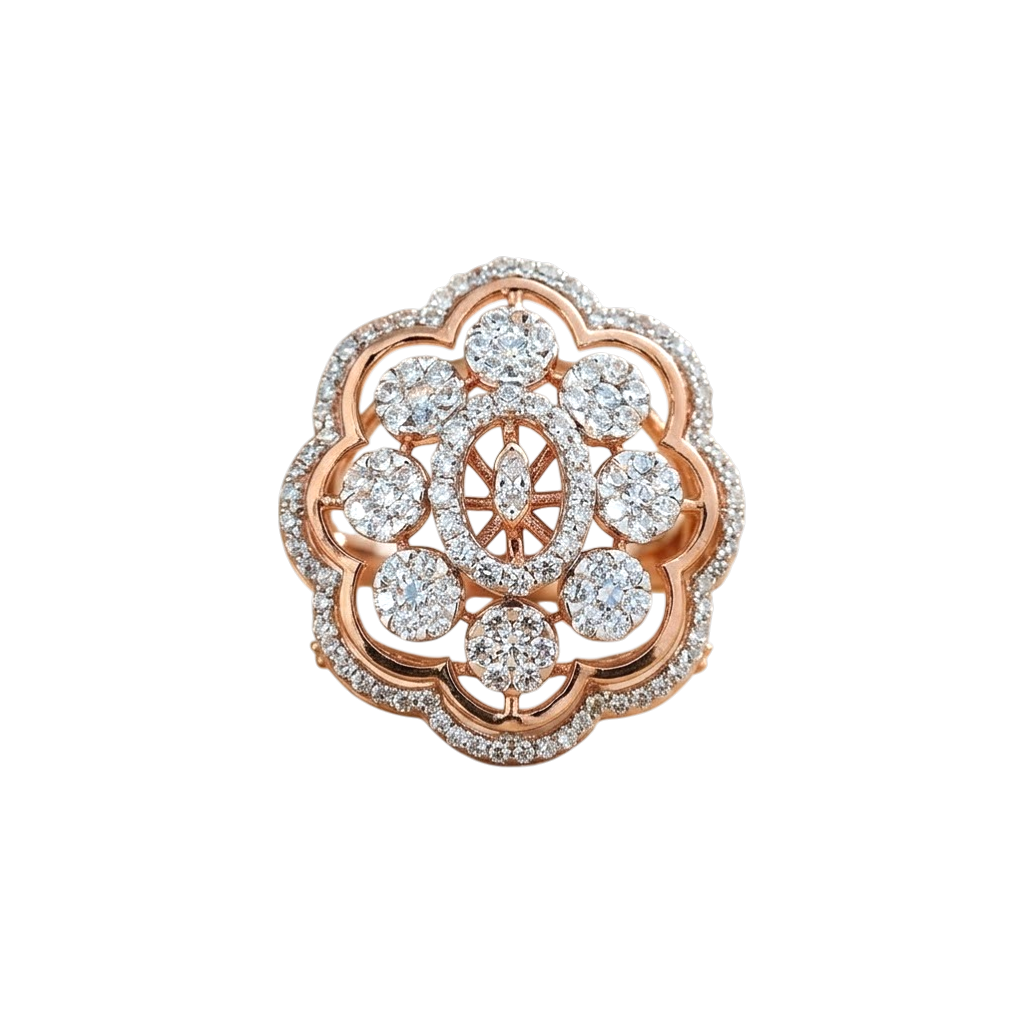 Radiant Floral Cluster Diamond Statement Ring