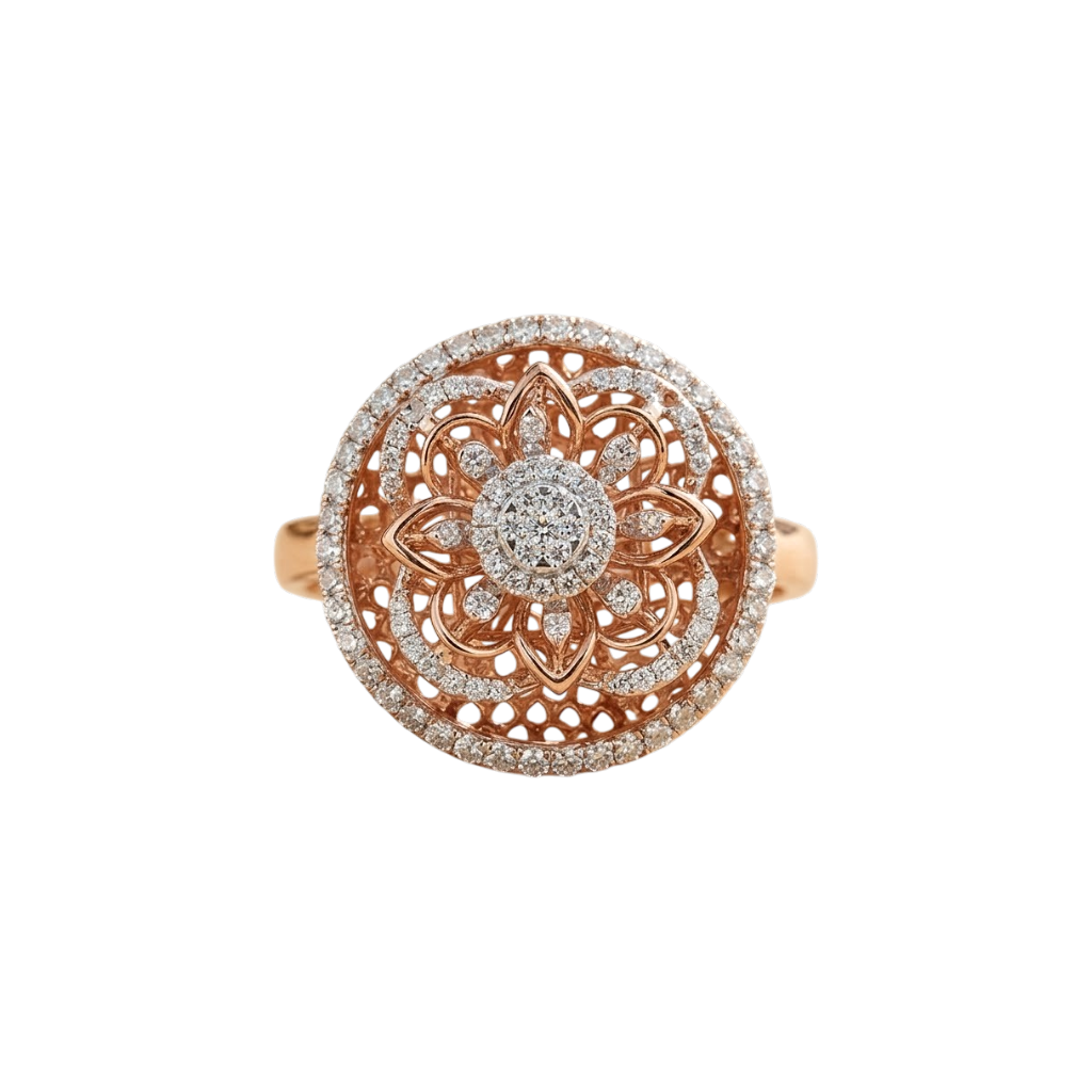 Lacy Floral Diamond Statement Ring