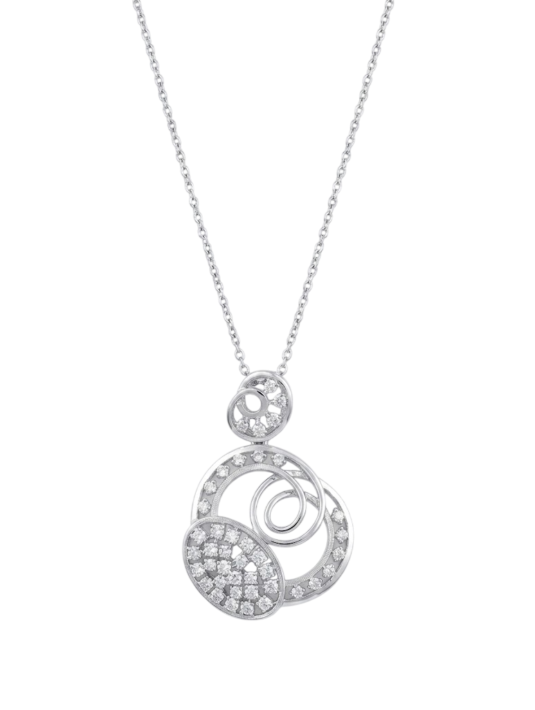 Abstract Swirl Pavé Statement Pendant