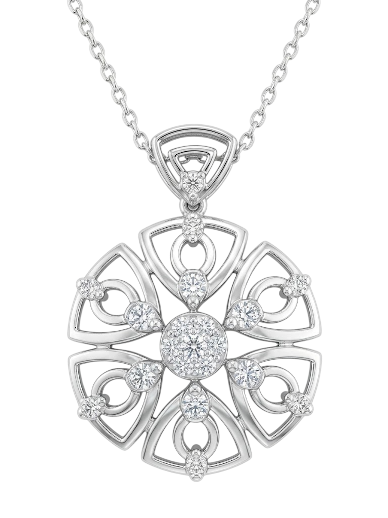 Vintage Floral Mandala Medallion Necklace