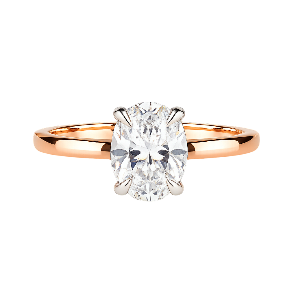 Classic Oval Solitaire Engagement Ring in Rose Gold