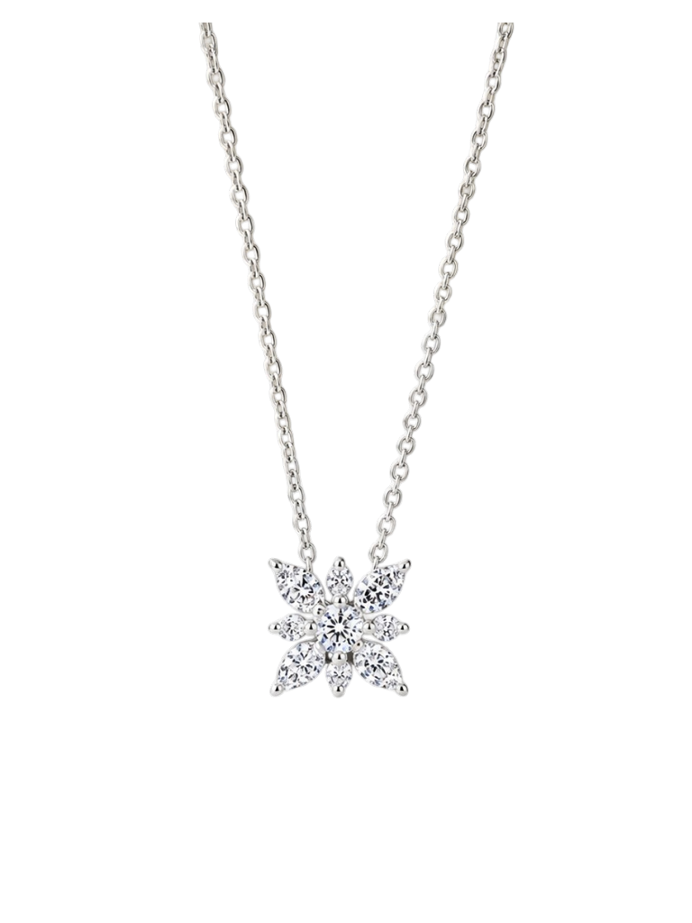 Radiant Floral Marquise Diamond Pendant