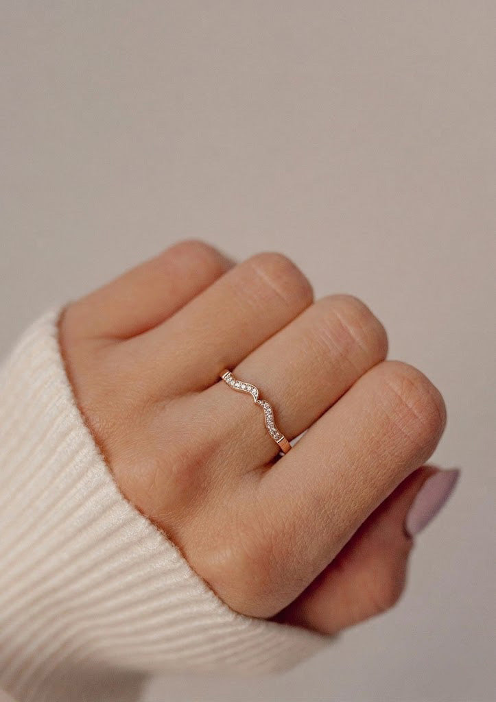 Rose Gold Wave Stacking Band