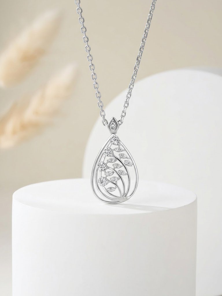 Enchanted Filigree Tear-Drop Pendant Necklace