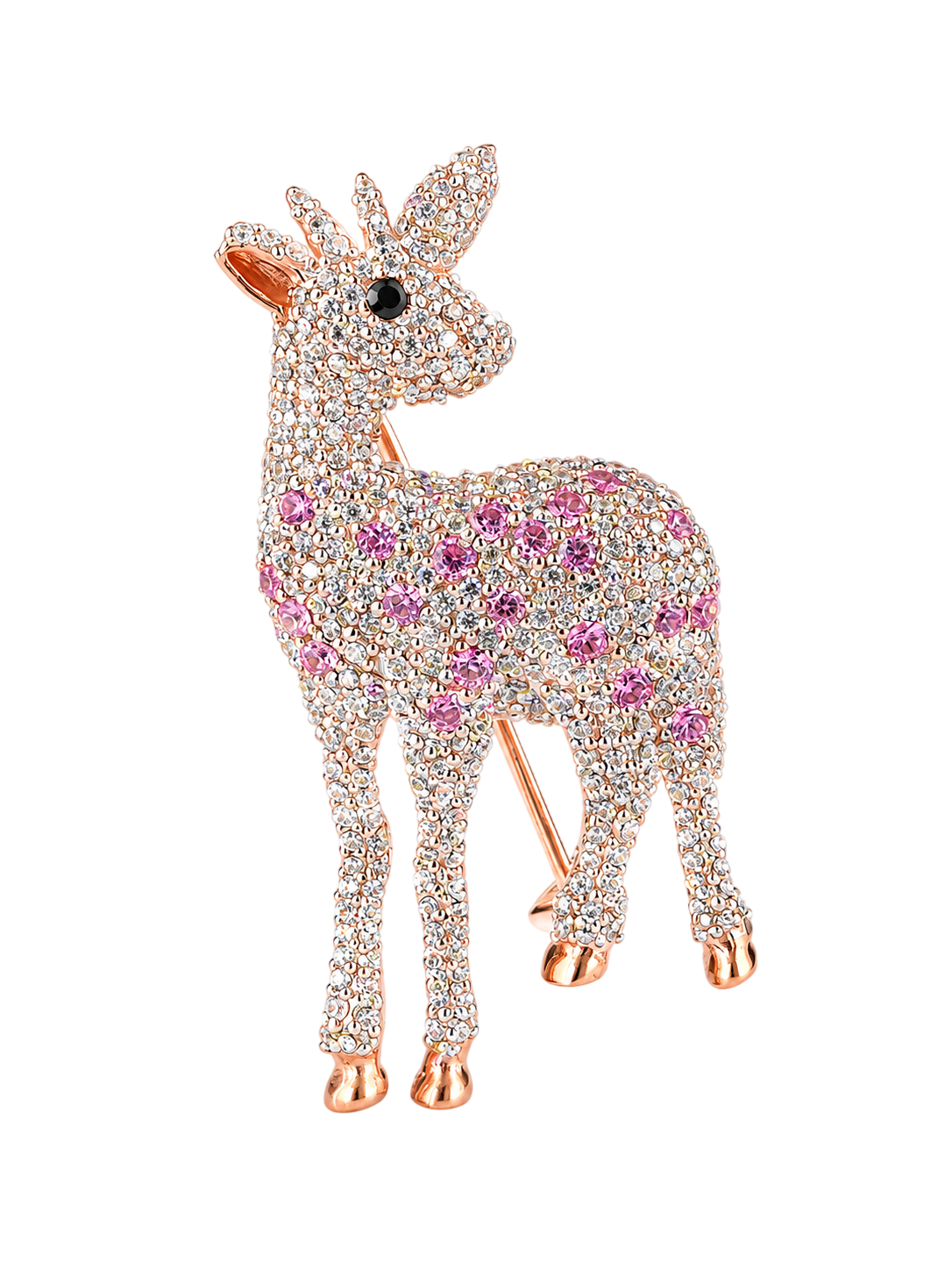 Whimsical Fawn Gemstone Brooch
