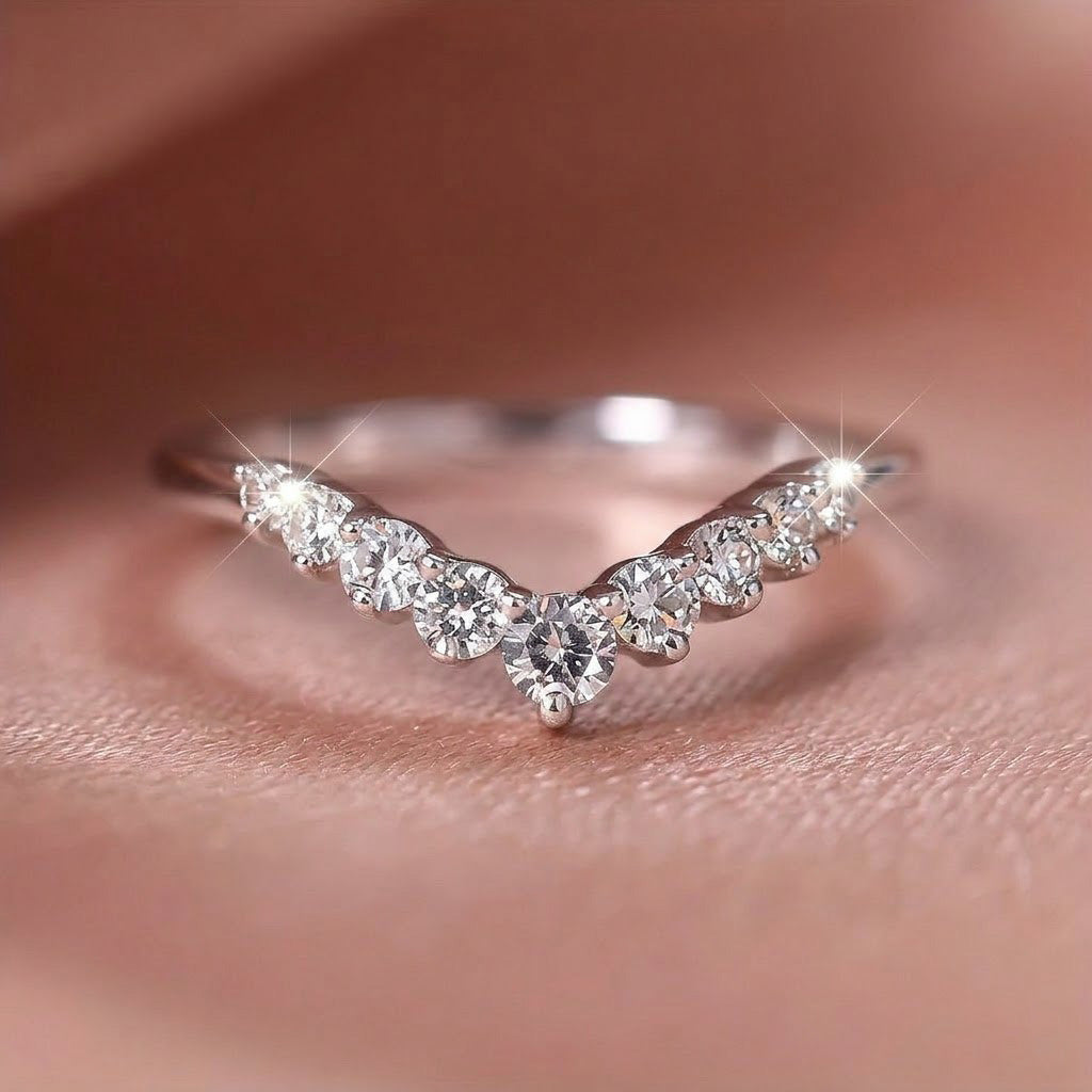 Chevron Diamond Stacking Ring