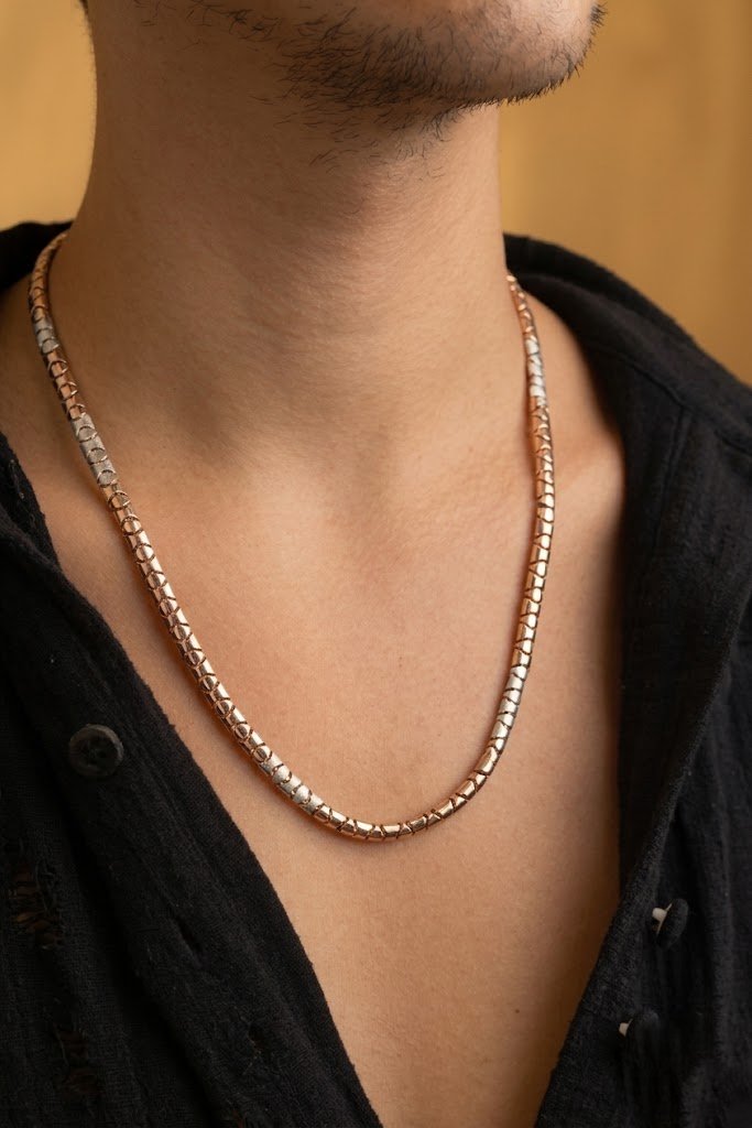 Rose Gold Toned Textured Gents Chain