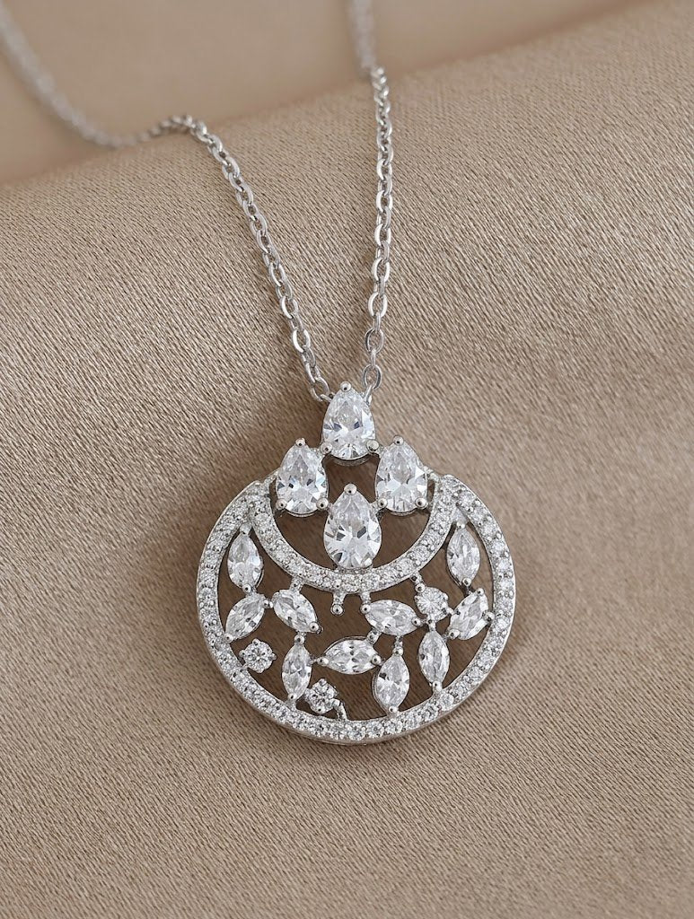 Ornate Botanical Pavé Pendant
