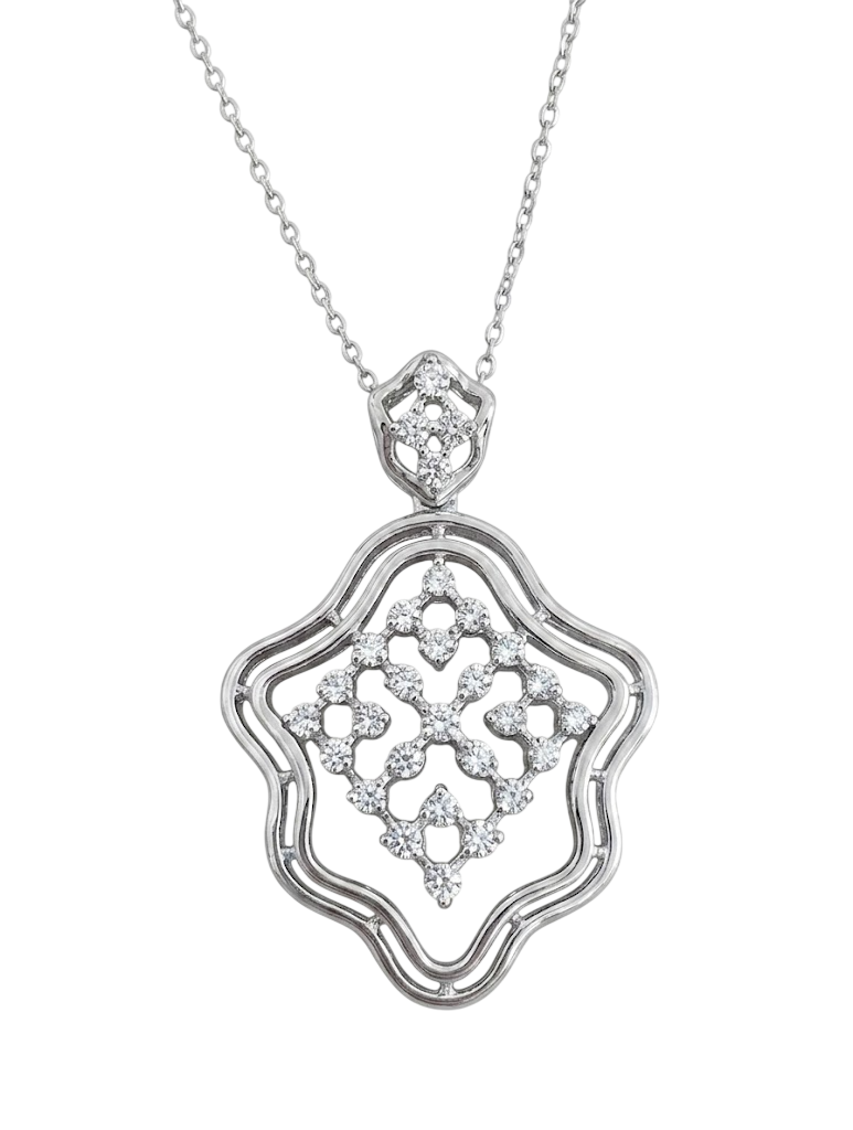 Elegant Lattice Geometric Pendant Necklace